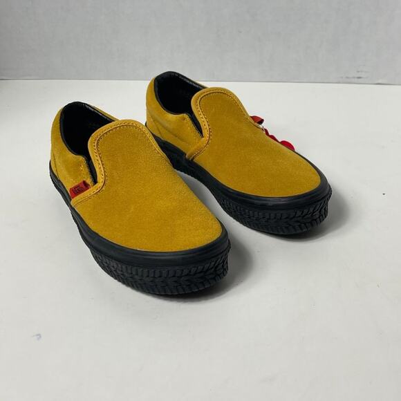 Vans Unisex Kids Classic Slip-On Shoe RB Construction Mango/Black 12.5K NWT - Picture 4 of 10